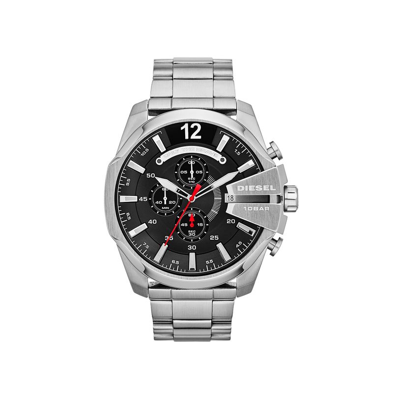 Relógio Diesel Mega Chief Cronógrafo Masculino em Aço Prateado DZ4308B1