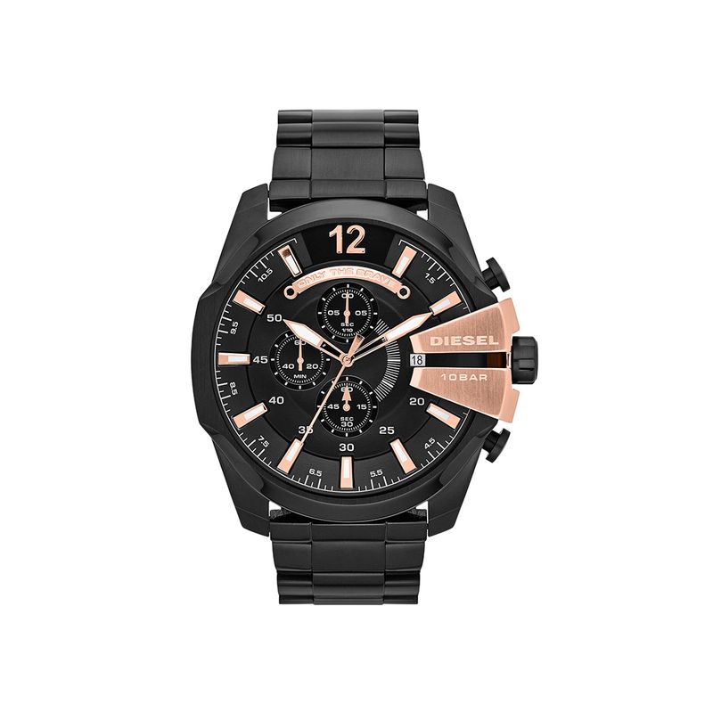 Relógio Diesel Mega Chief Cronógrafo Masculino em Aço Preto DZ4309B1