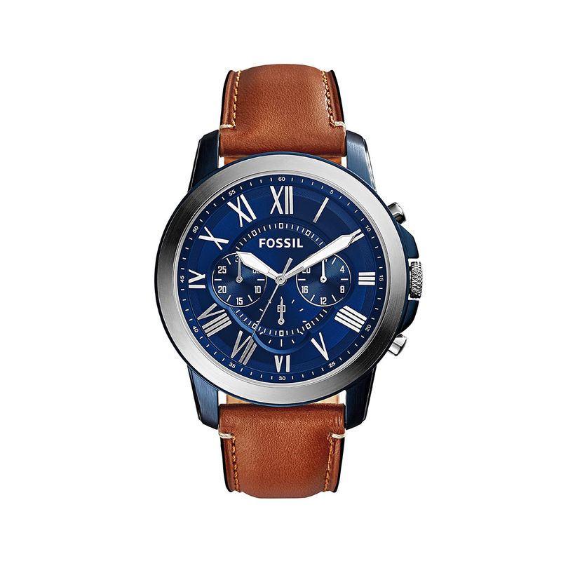 Relógio Fossil Masculino Em Couro Marrom