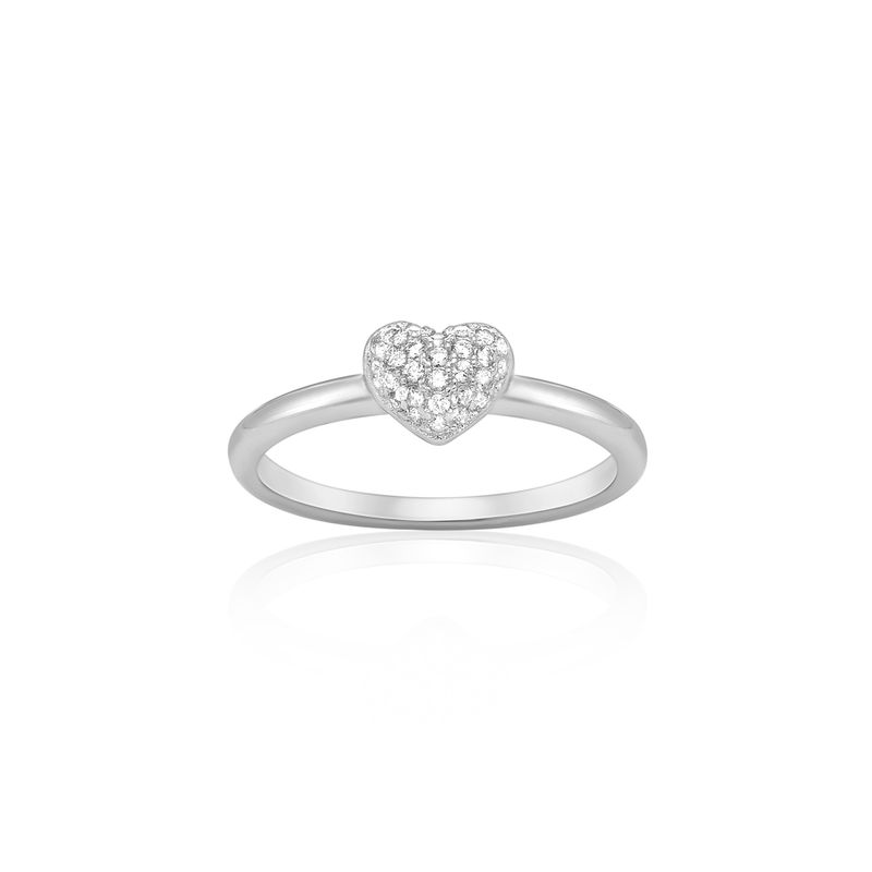Anel Coração Cravejado em Prata 925