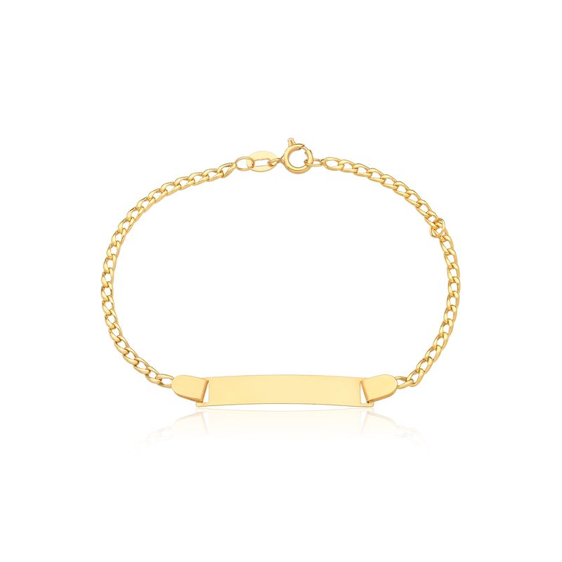 Pulseira Infantil Personalizável em Ouro Amarelo 18k – 13 cm