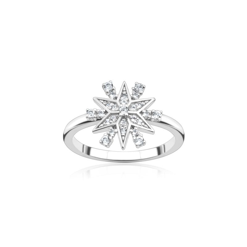 Anel Estrela com Topázio em Prata 925