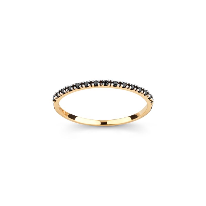 Anel Meia Aliança com Espinélio em Ouro Amarelo 18k