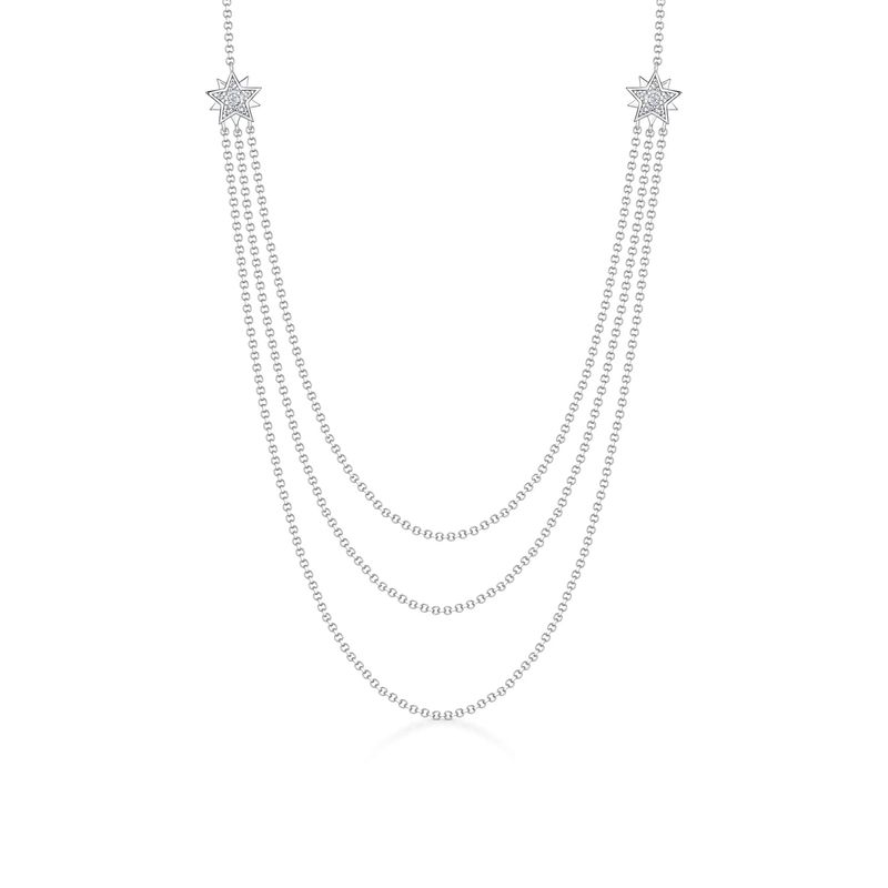 Colar Triplo Estrela com Topázio em Prata 925