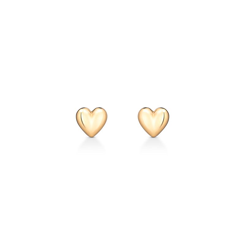 Brinco Coração em Ouro Amarelo 18k