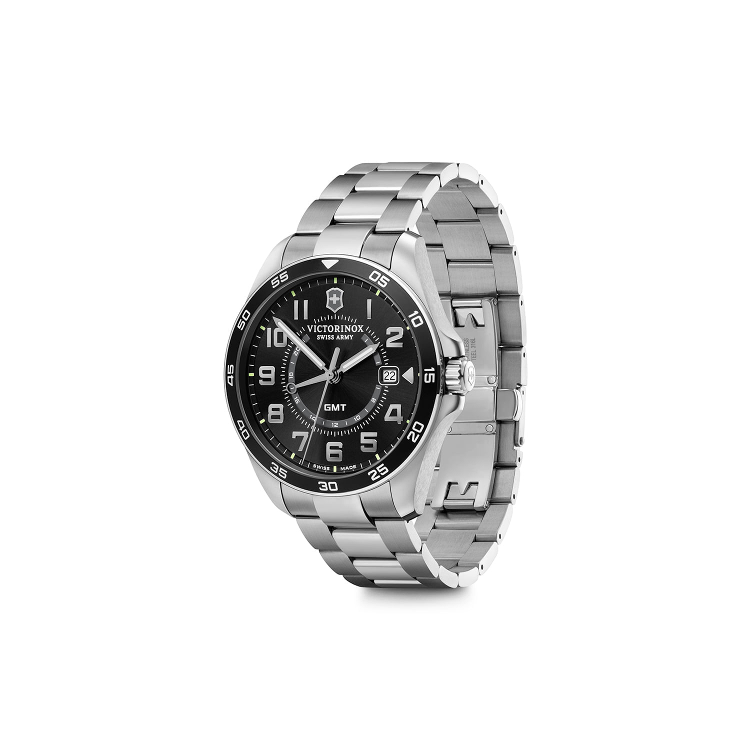 クワッス Relógio Victorinox FieldForce GMT Masculino em Aço Prateado 241930