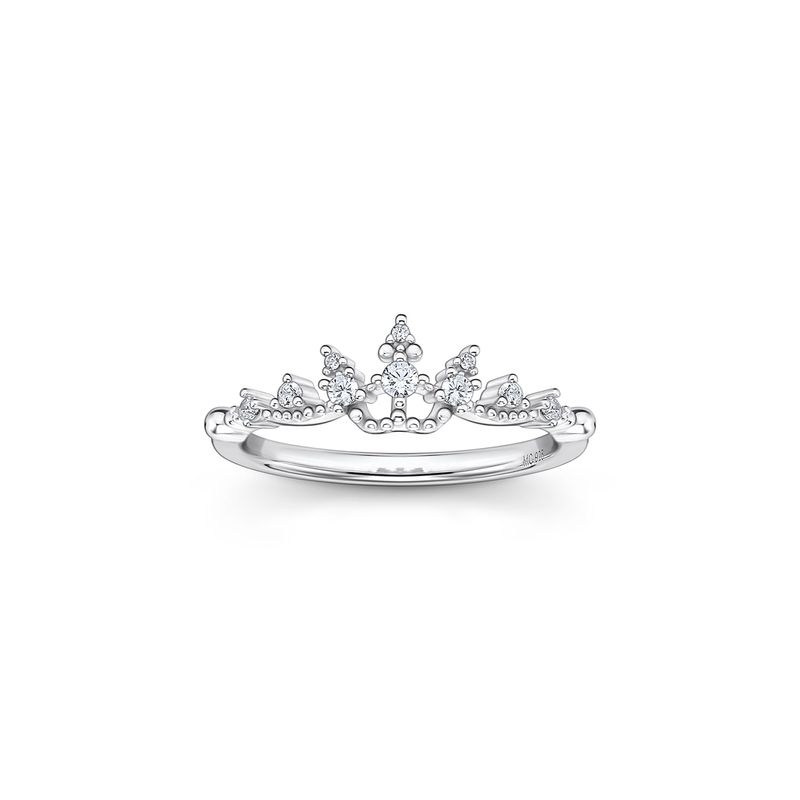 Anel Coroa Cravejado em Prata 925