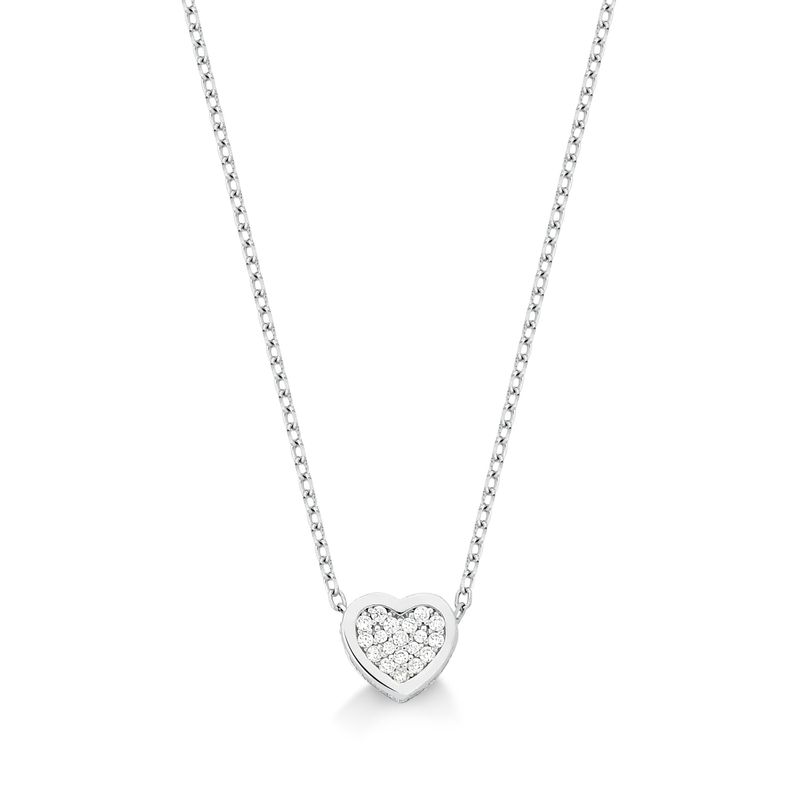 Colar Coração Cravejado em Prata 925