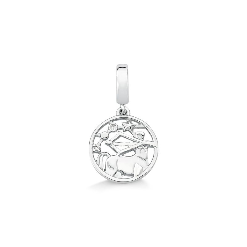 Charm Sagitário Cravejado em Prata 925