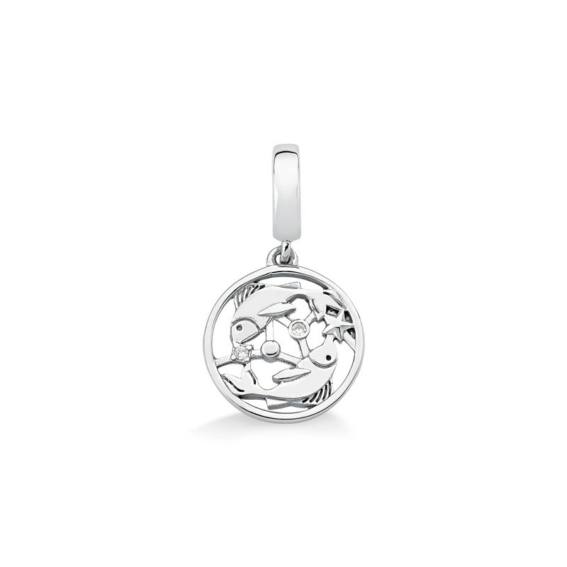 Charm Peixes Cravejado em Prata 925