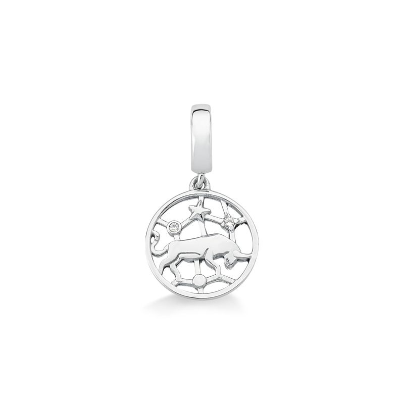 Charm Touro Cravejado em Prata 925