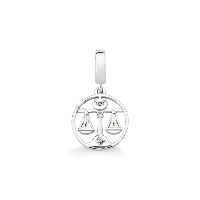 Charm Libra Cravejado em Prata 925