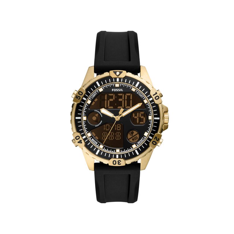 Relógio Fossil Masculino em Silicone Preto