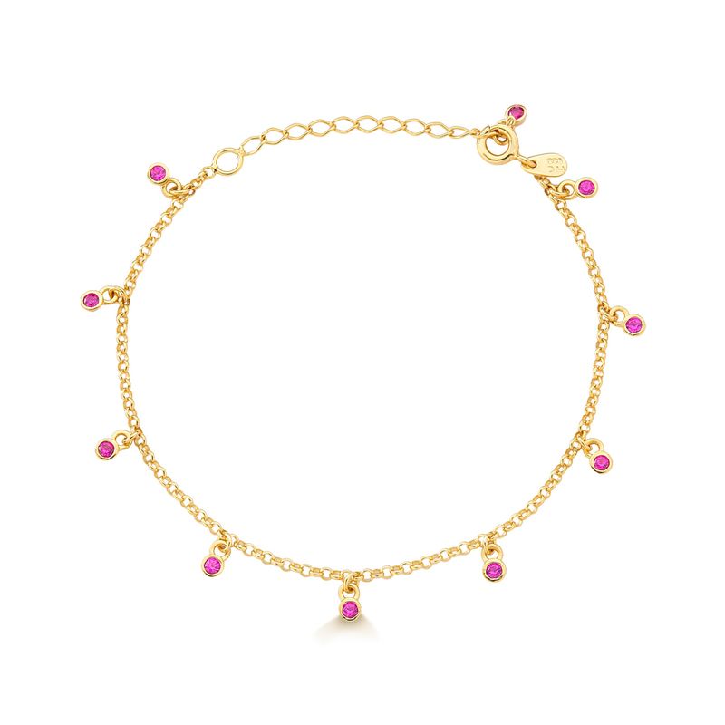 Pulseira Cravejada em Prata 925 com Banho de Ouro Amarelo 18k