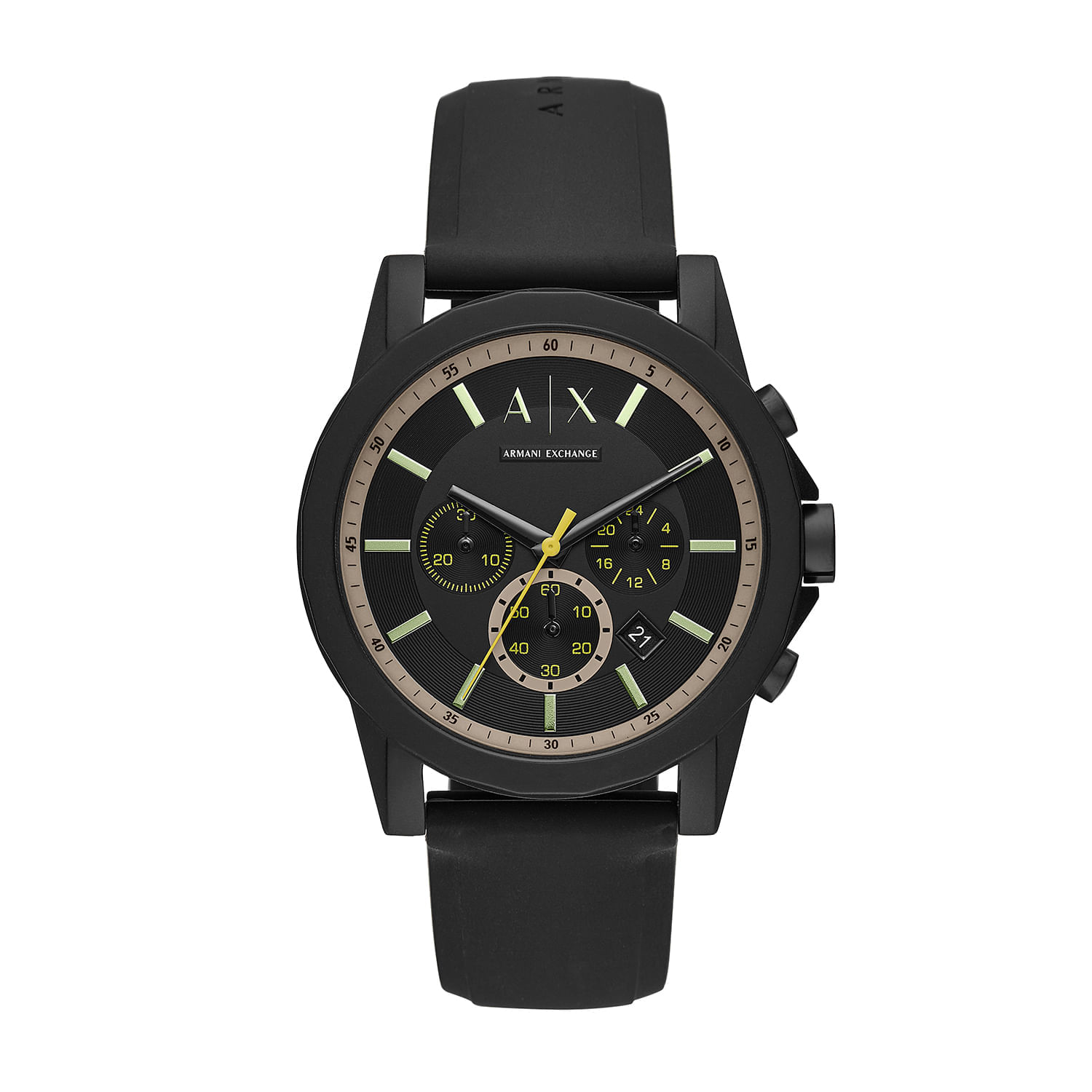 Relógio Armani Exchange Cronógrafo Masculino em Silicone Preto AX1343B1