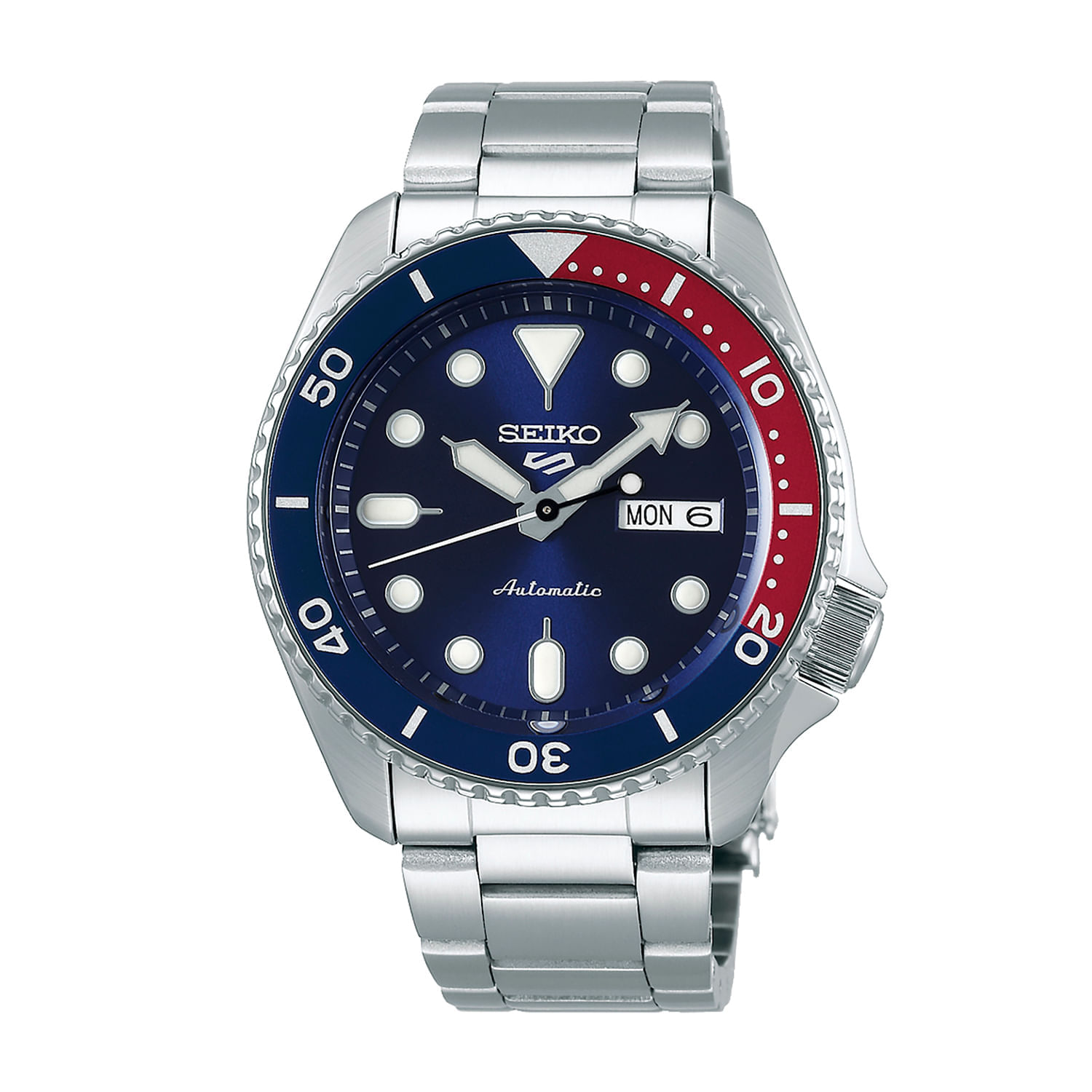 Relógio Seiko New 5 Sports Automático Masculino em Aço Prateado SRPD53B1