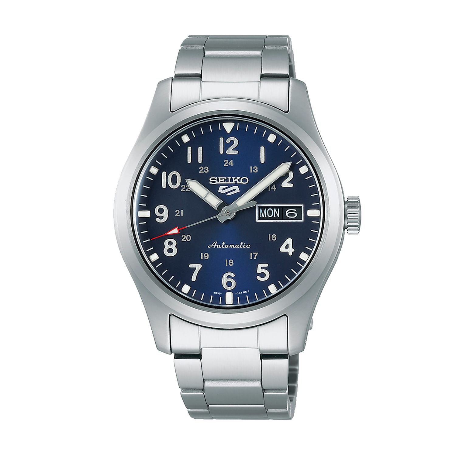 Relógio Seiko New 5 Sports Automático Masculino em Aço Prateado SRPG29B1