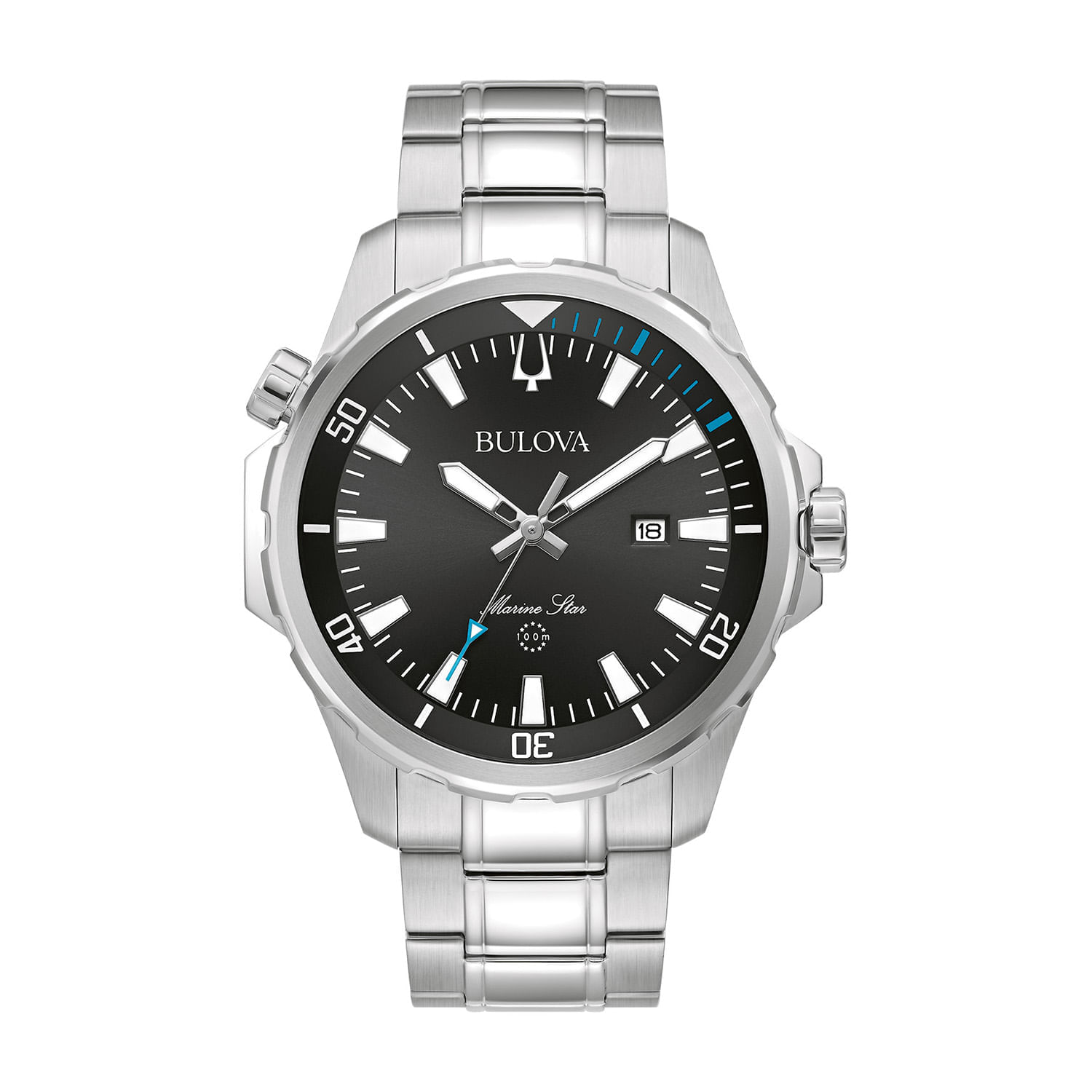 Relógio Bulova Marine Star Masculino em Aço Prateado 96B382N