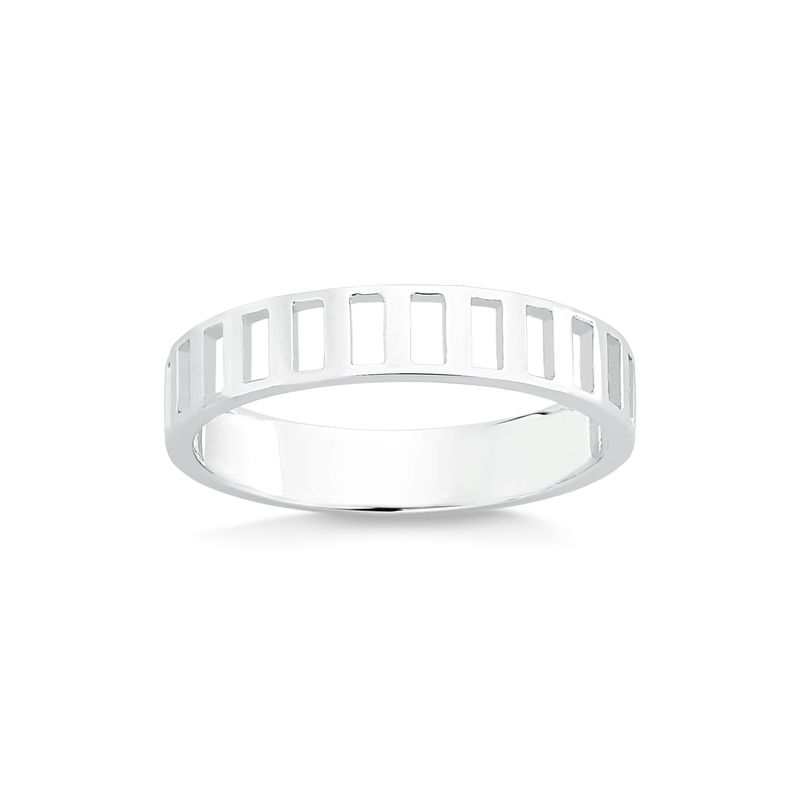 Anel Masculino Trilhos em Prata 925