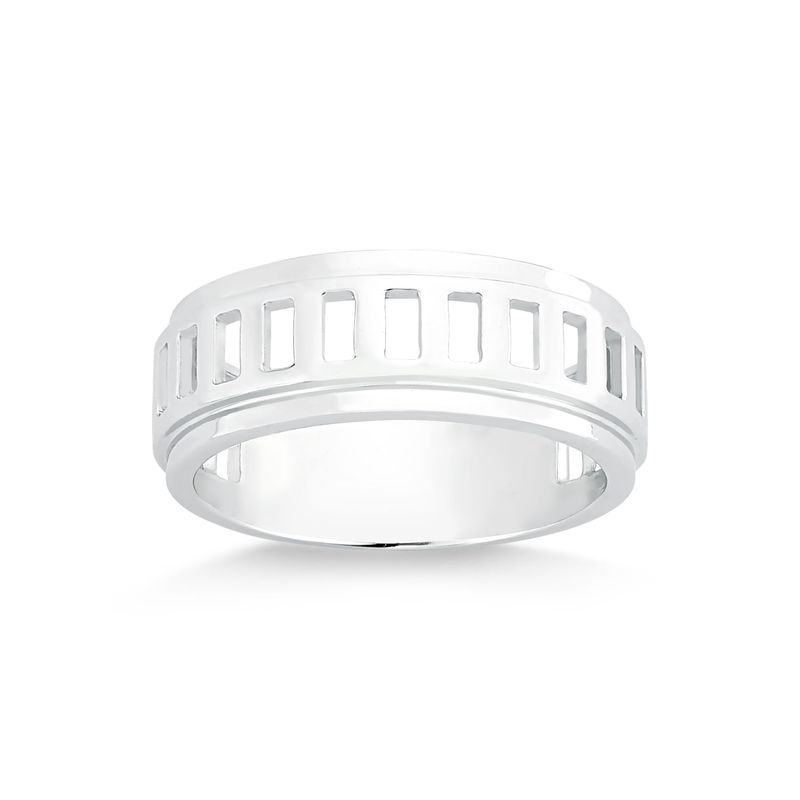 Anel Masculino Maxi Trilhos em Prata 925