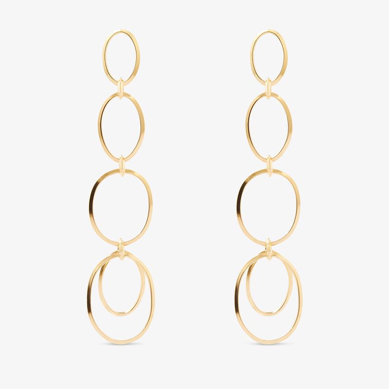 Brinco Argola Entrelaçada em Ouro Amarelo 18k - 69mm