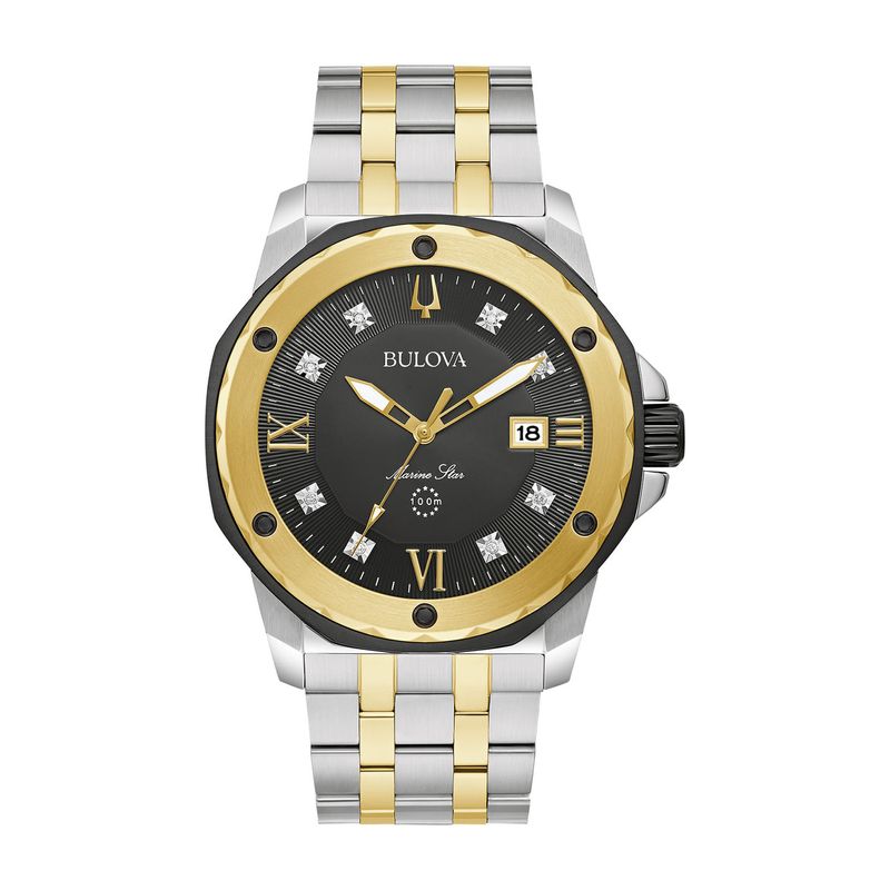 Relógio Bulova Marine Star Masculino em Aço Bicolor Com Diamantes 98D175