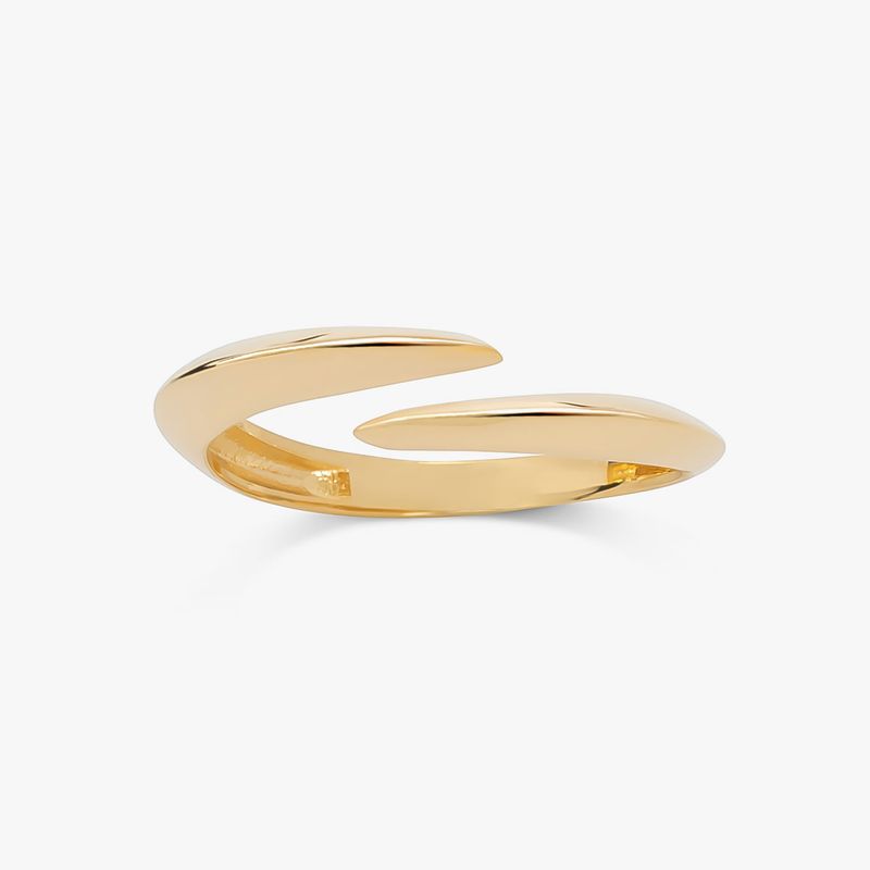 Anel Garra em Prata 925 com Banho de Ouro Amarelo 18k