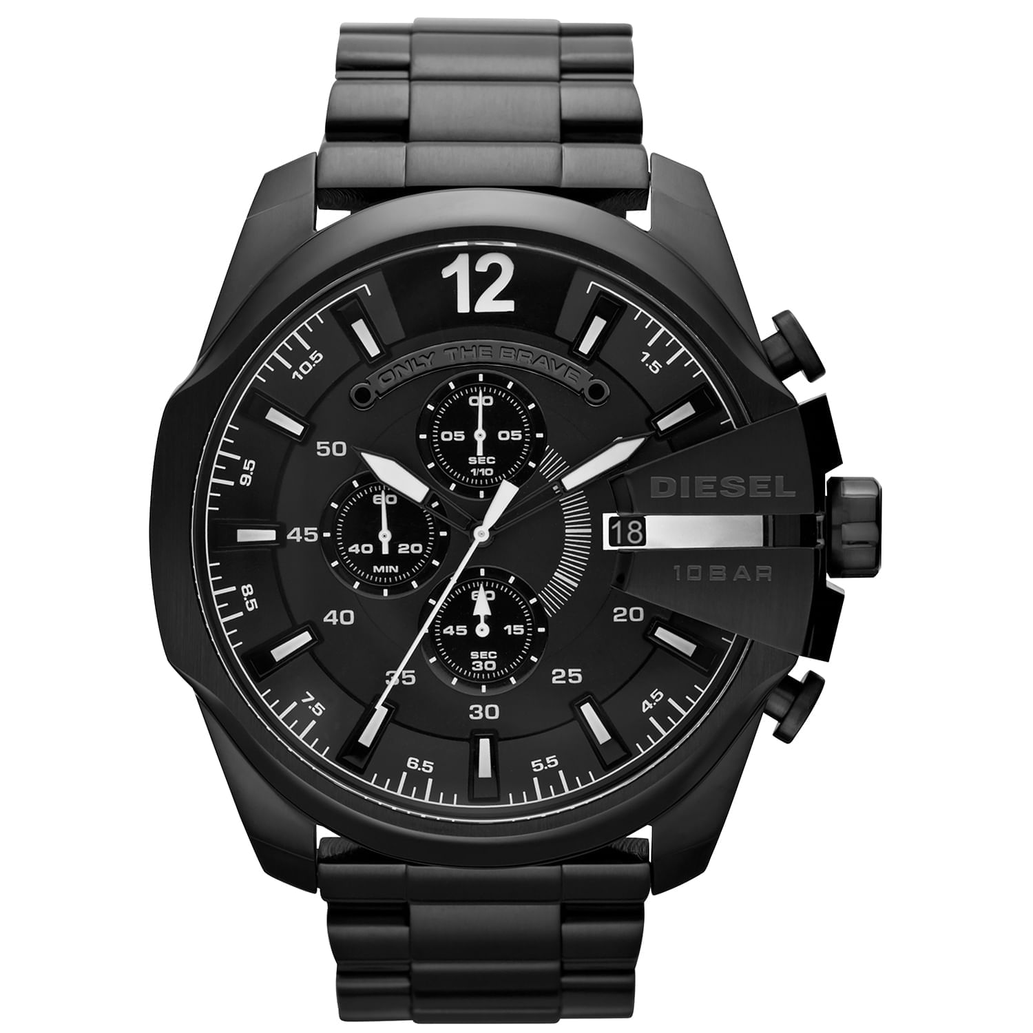 Relógio Diesel Mega Chief Cronógrafo Masculino em Aço Preto DZ4283B1