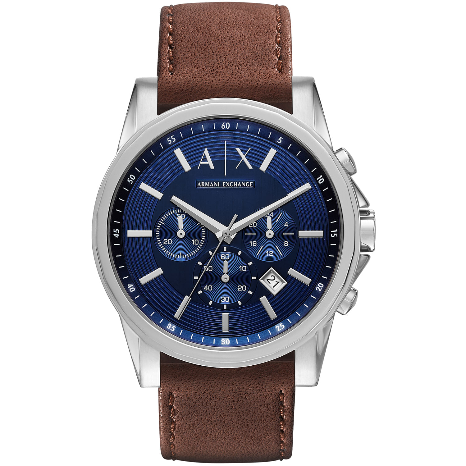 Relógio Armani Exchange Cronógrafo Masculino em Couro Marrom AX2501B1