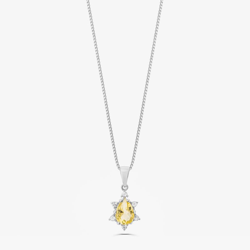 Pingente Oval com Citrino e Topázio em Prata 925