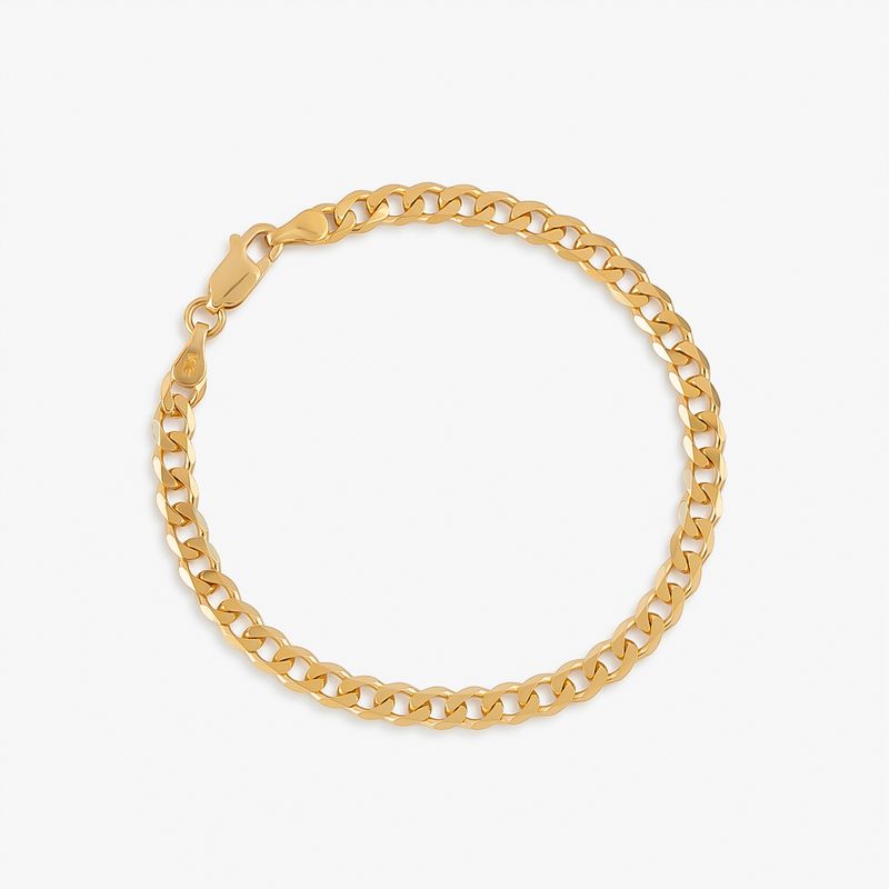 Pulseira Elos em Prata 925 com Banho de Ouro Amarelo 18k – 18 cm