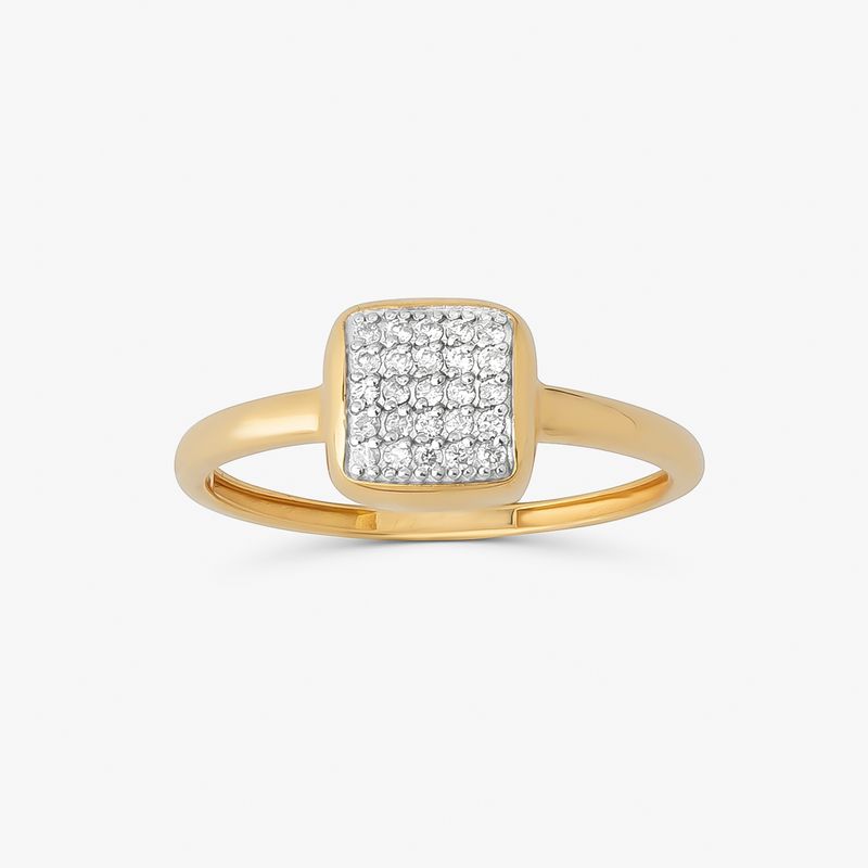 Anel com Pavê de Diamantes em Ouro 18k