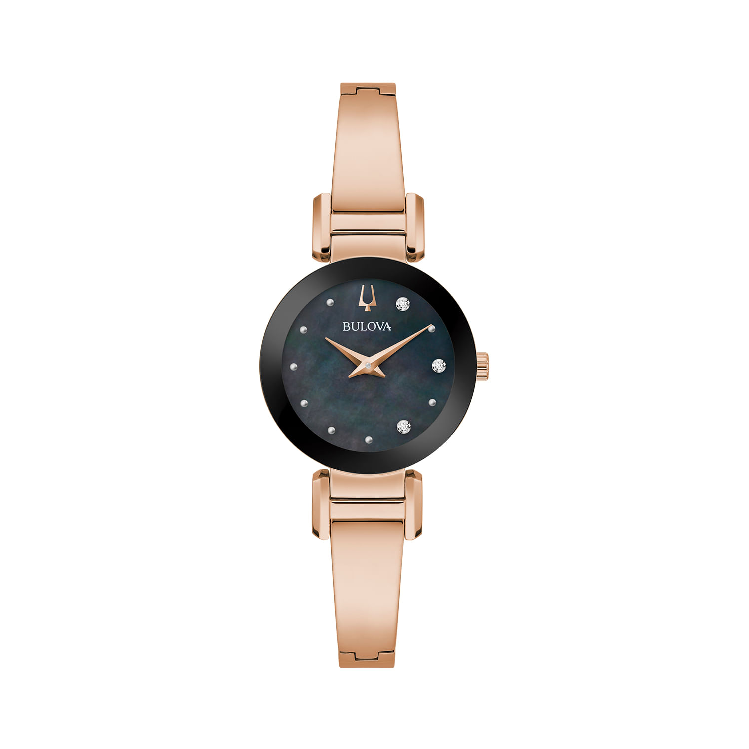 Relógio Bulova Modern Feminino em Aço Rosé com Diamantes e Madrepérola 97P163N
