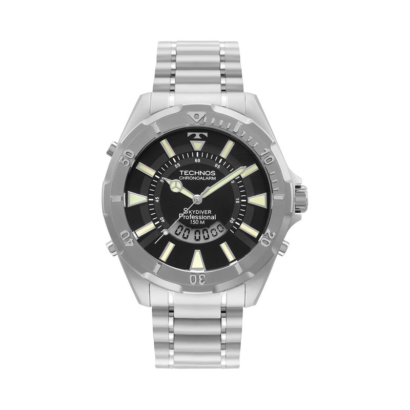 Relógio Technos Masculino em Aço Prateado