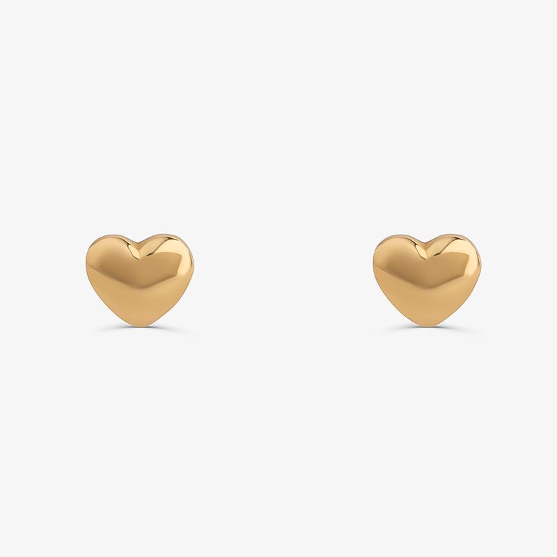Brinco Coração em Ouro Amarelo 18k