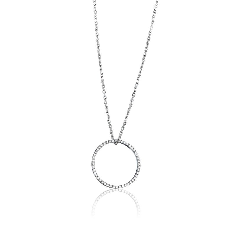 Pingente com Diamantes em Ouro Branco 18k