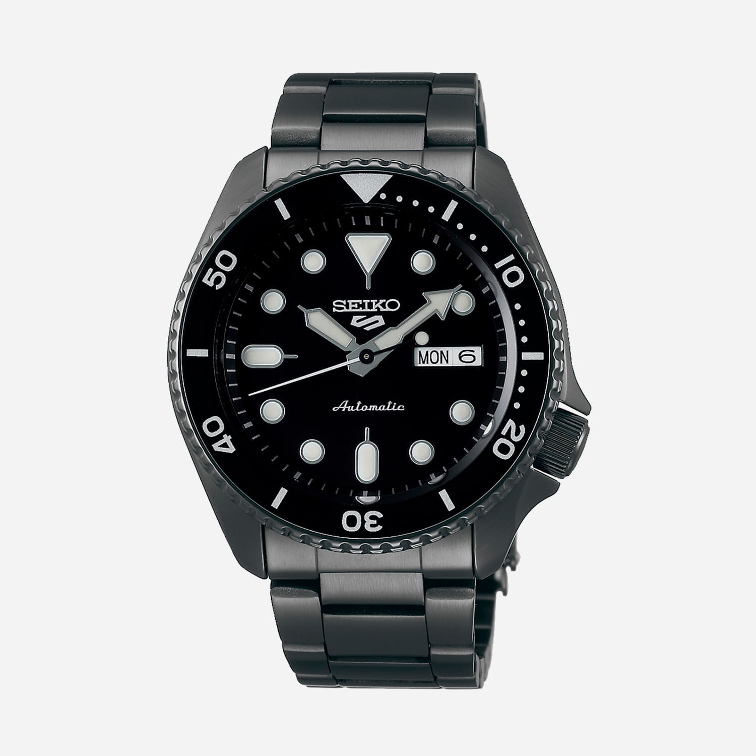 Relógio Seiko New 5 Sports Masculino em Aço Preto SRPD65B1