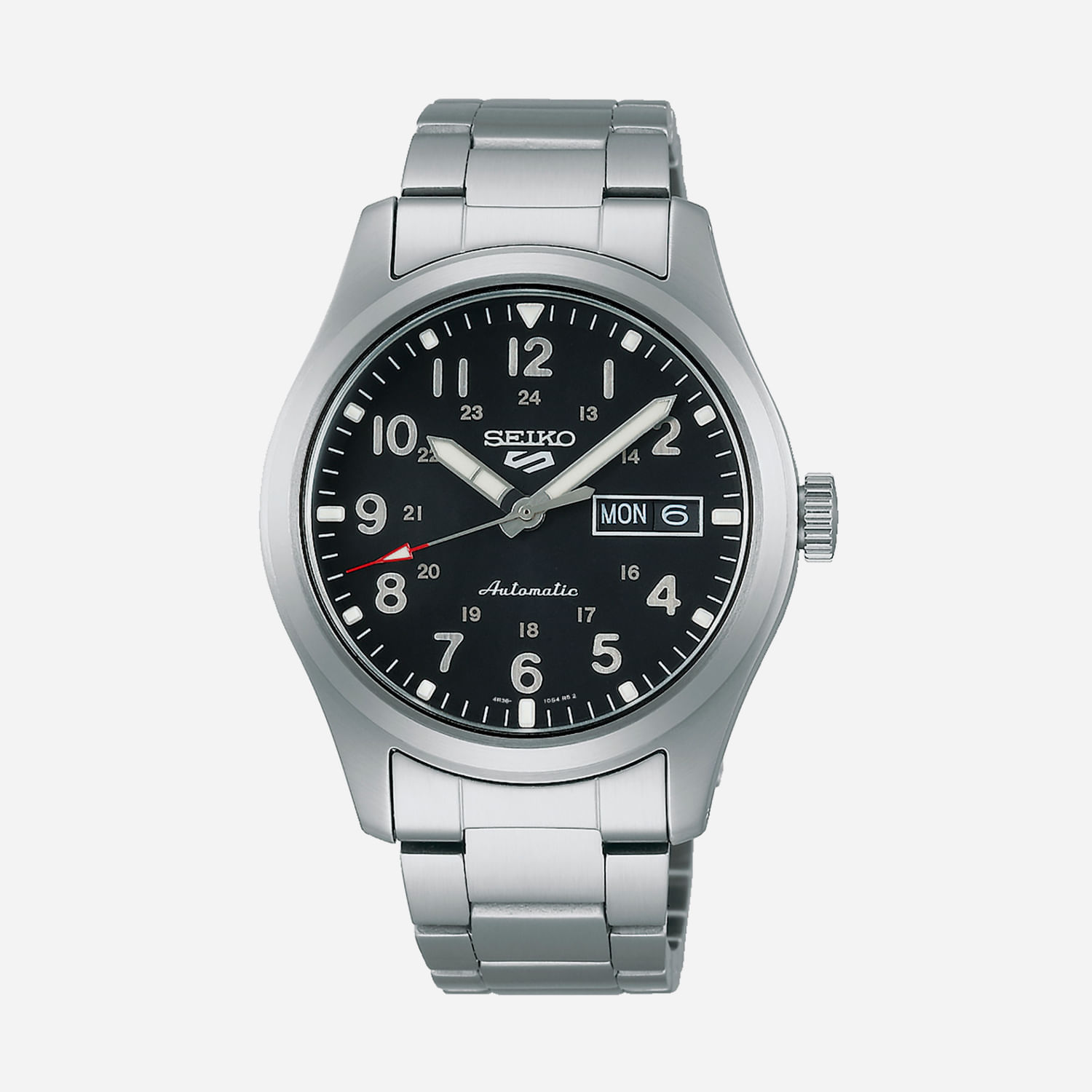 Relógio Seiko New 5 Sports Automático Masculino em Aço Prateado SRPG27K1