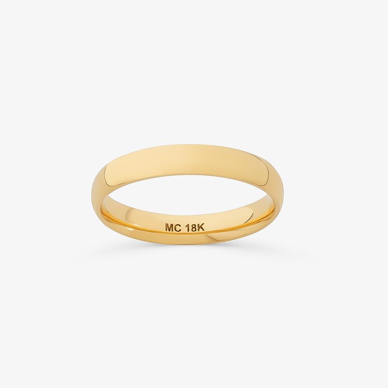 Aliança Anatômica em Ouro Amarelo 18k – 3,8 mm