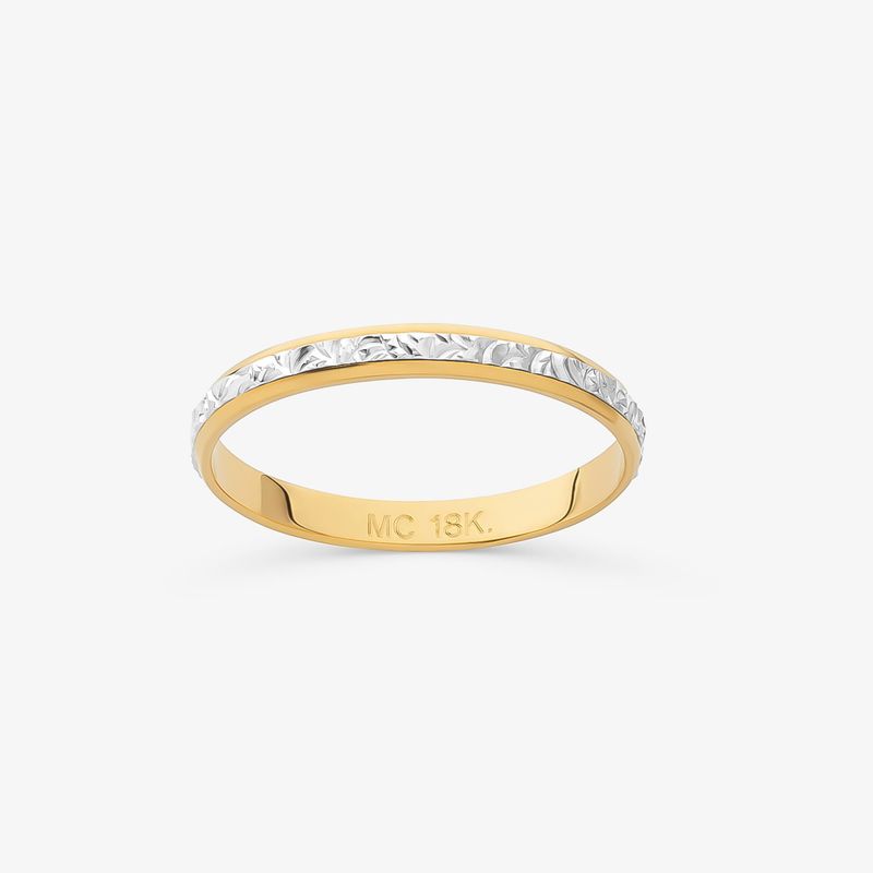 Aliança em Ouro Amarelo e Branco 18k – 2,4 mm