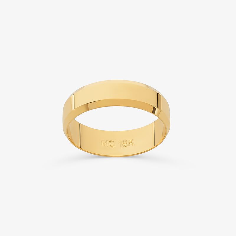Aliança Chanfrada em Ouro Amarelo 18k – 5,2 mm