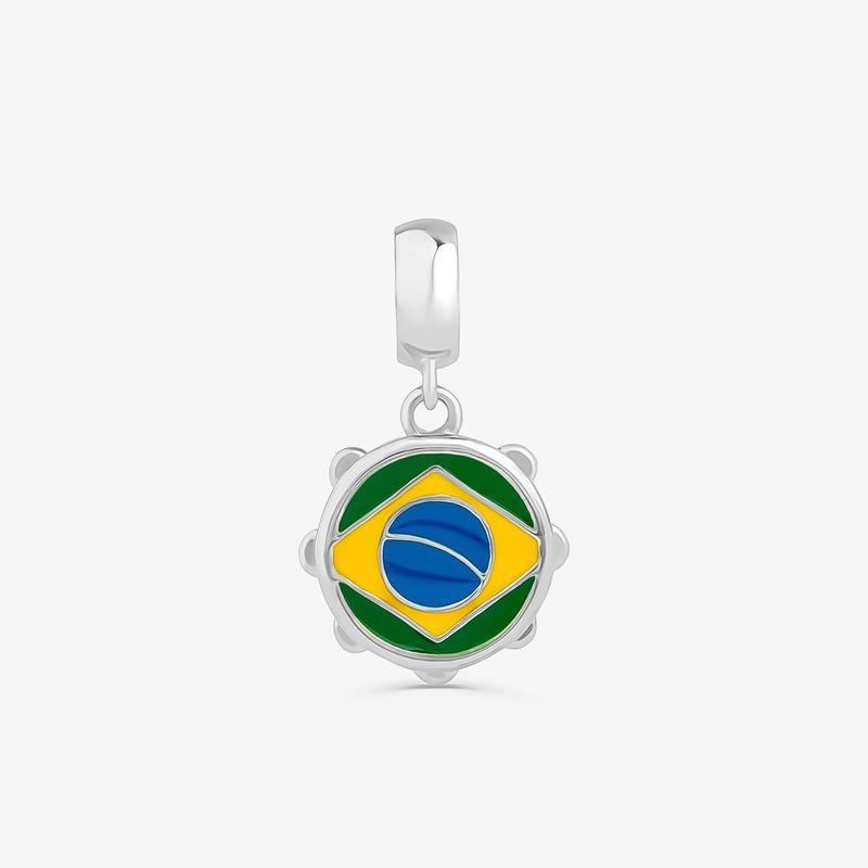 Charm Pandeiro em Prata 925