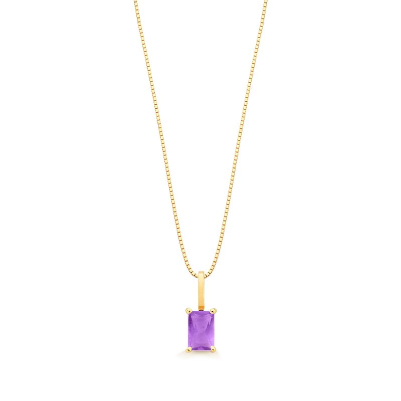 Pingente com Ametista em Ouro Amarelo 18k
