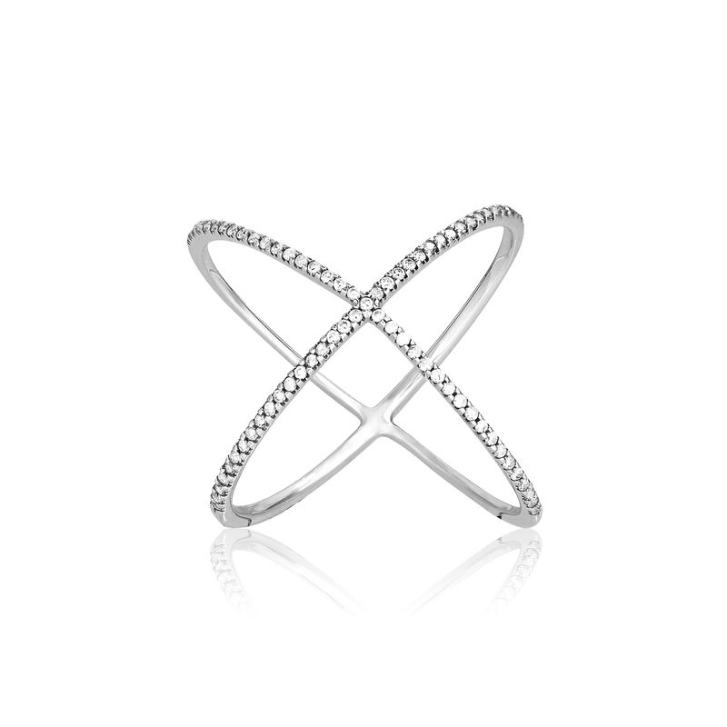 Anel em Ouro Branco com Diamante