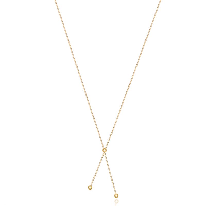 Colar Esfera em Ouro Amarelo 18k – 60 cm