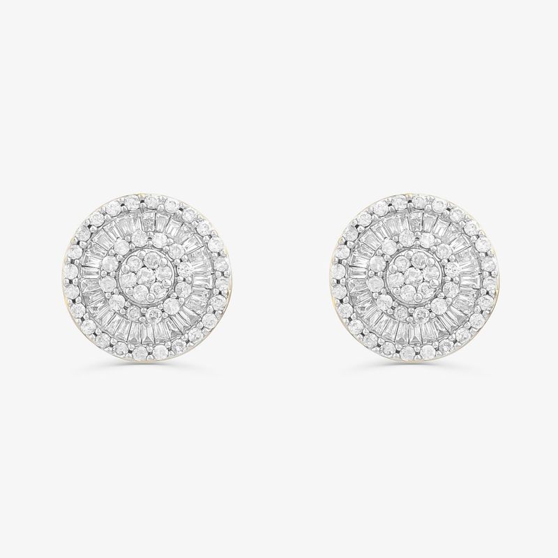 Brinco Stud com Diamantes em Ouro Amarelo 18k – 14 mm