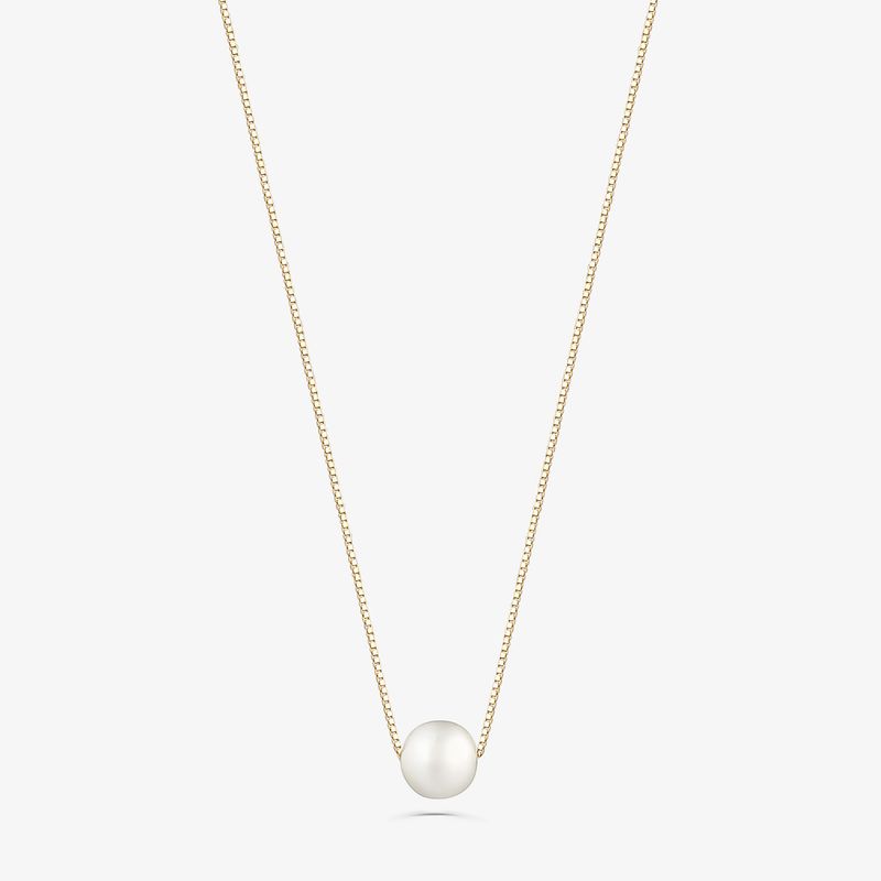 Colar com Pérola em Ouro Amarelo 18k – 45 cm