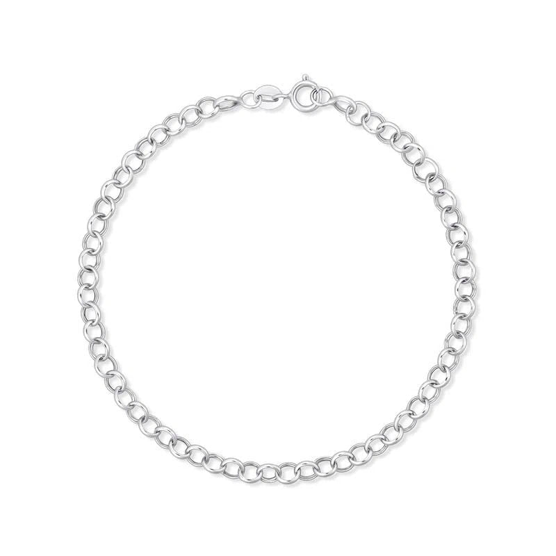 Pulseira Malha Elo Portugues em Ouro Branco 18k – 19 cm
