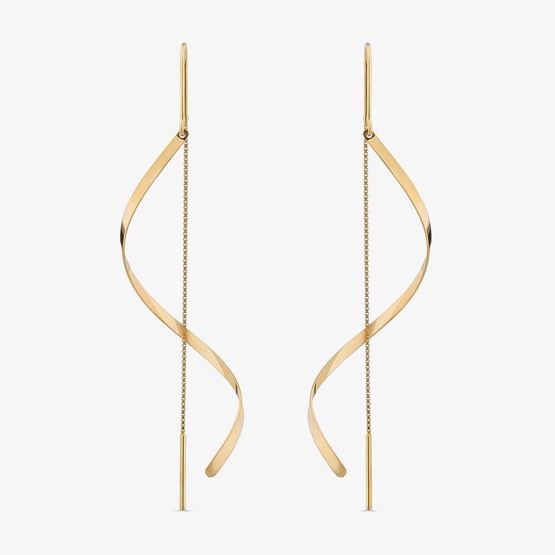Brinco Fitas em Ouro Amarelo 18k