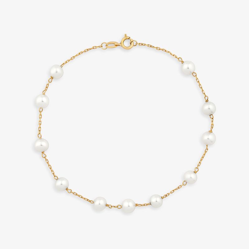 Pulseira com Pérola em Ouro Amarelo 18k – 18 cm